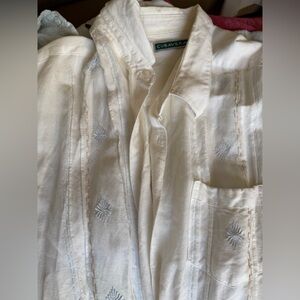 Cubavera White Casual Button Down Shirt